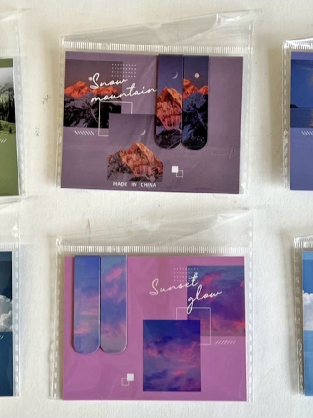 6 Packs of 2 Bookmark Magnets Nature Trees Sky Mountains Sunset Sunrise